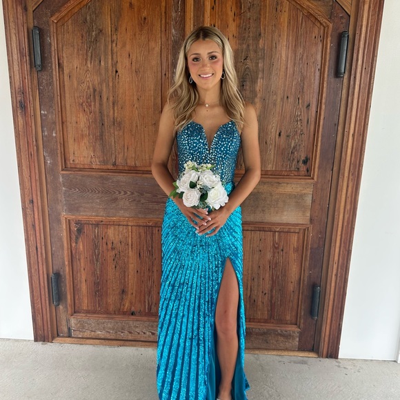 Primavera Couture Dresses & Skirts - Primavera Couture Blue Sequin Dress